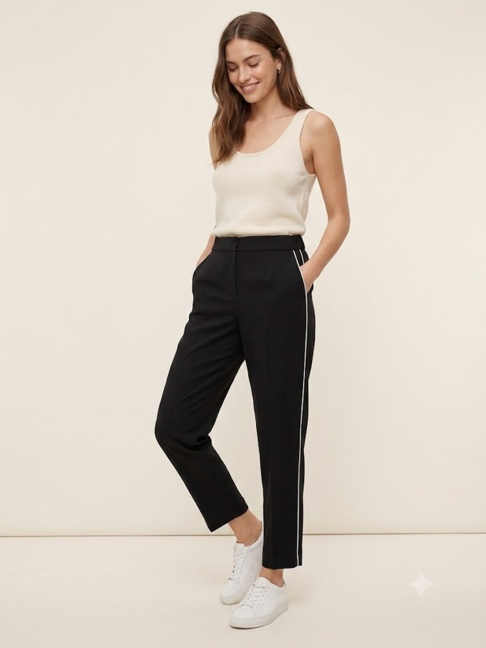 Babaton Side Pipe Office Siren Ankle Trousers Corporate High Rise Sporty